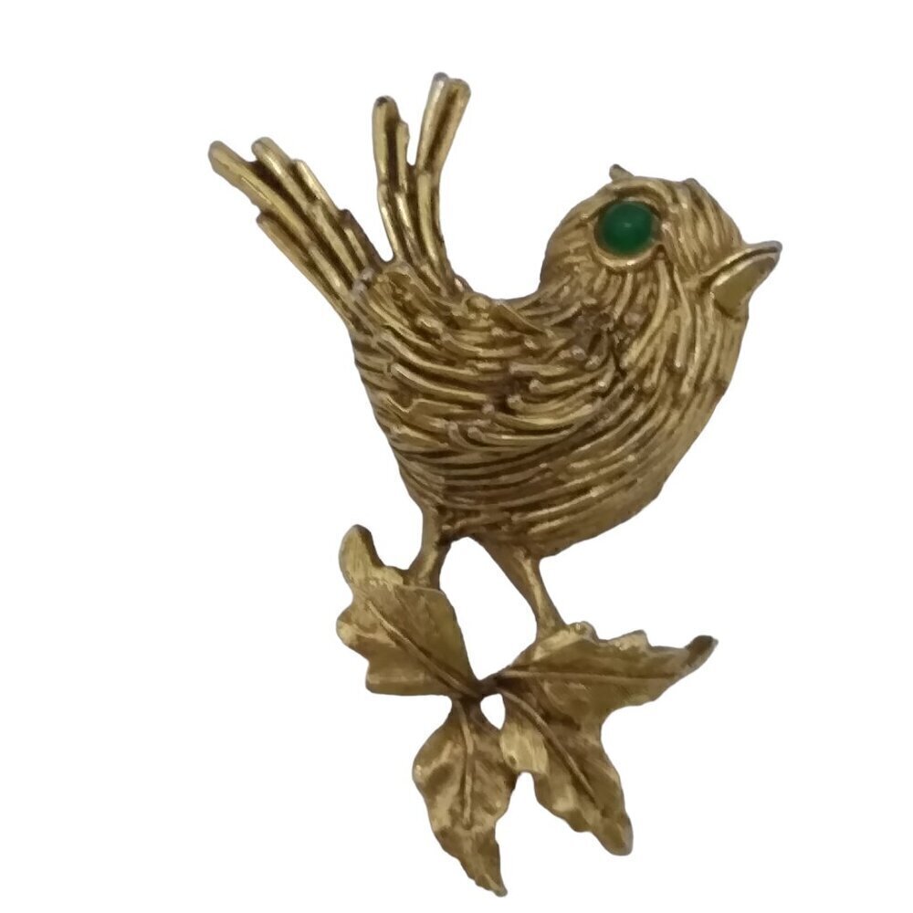 Vintage ART Arthur Pepper Bird Brooch Figural Pin Goldtone Fashion